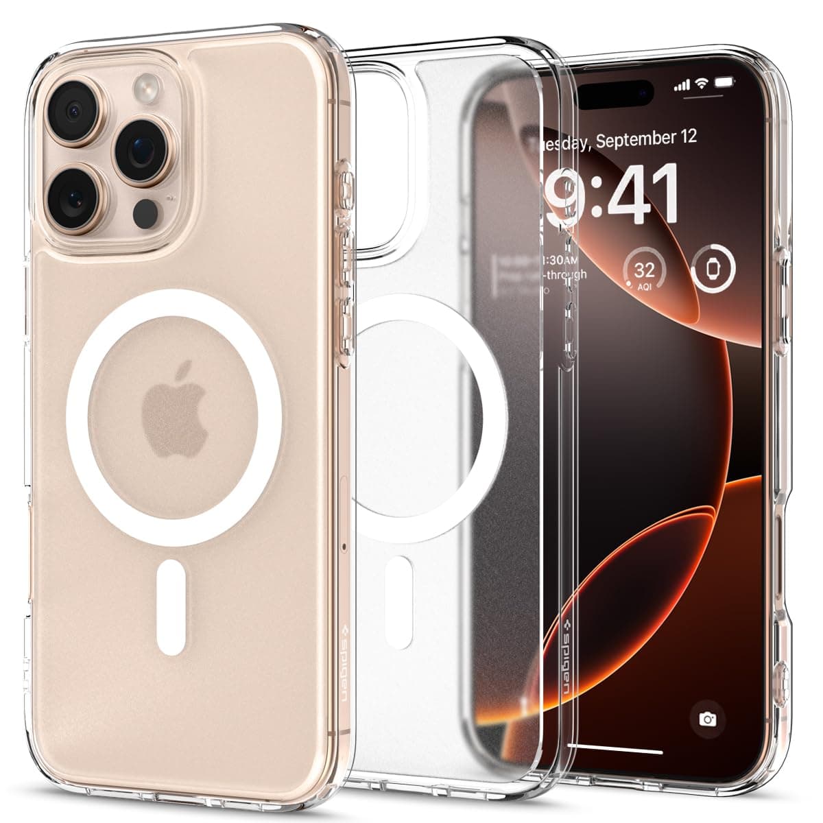 Spigen Ultra Hybrid MagFit Back Cover Case for iPhone 16 Pro Max, Clear Transparent, MagSafe Compatible - Polycarbonate + TPU | Frost Clear