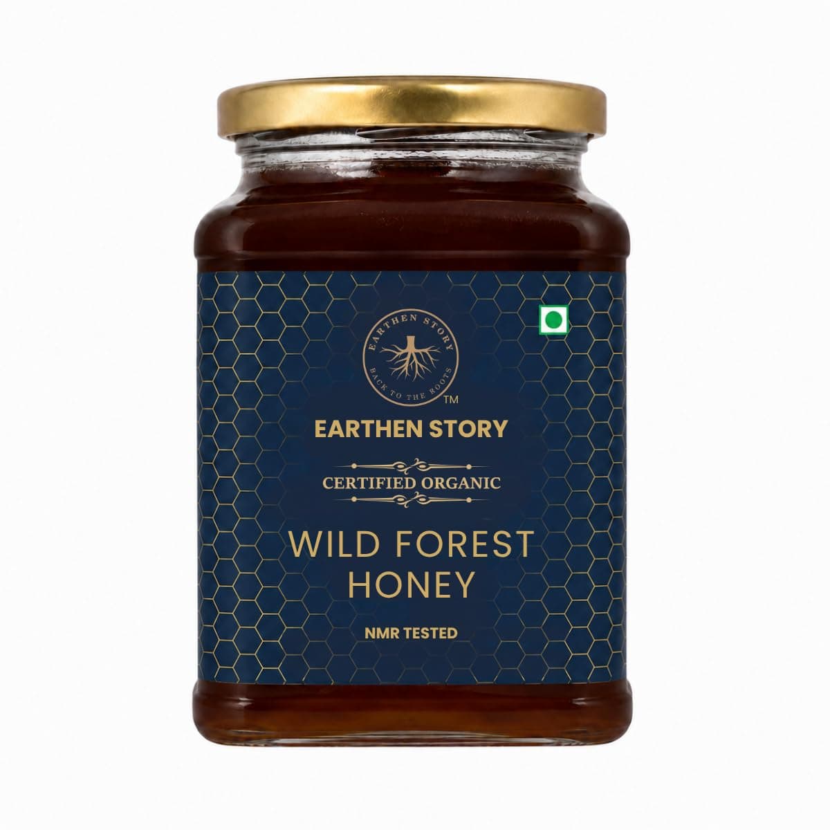 Earthen Story Certified Organic Wild Forest Honey 500 g | NMR & Lab Tested for 290+ Pesticides | NPOP Approved & Traceable with Transaction Certificate | Raw Honey in Glass Jar