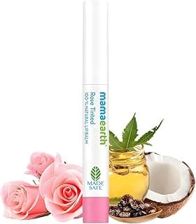 Mamaearth 100% Natural Lip Balm for Women & Men 2g (Rose) - Natural Tint, 12-Hour Moisturization - Heals Dry & Chapped Lips