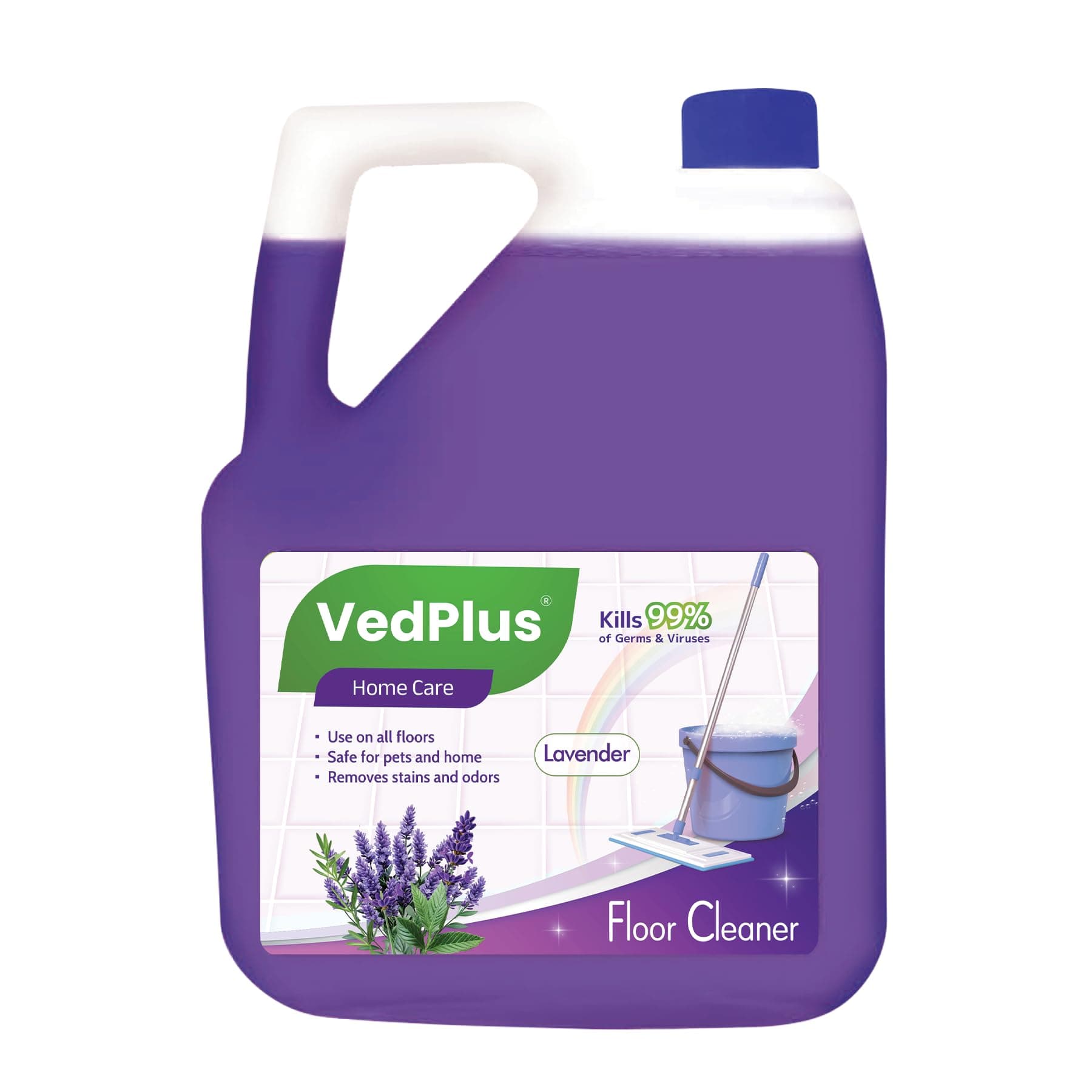 Vedplus All Purpose Tile, Wall Cleaner, Bedroom & Bathroom Floors, Dirt & Tough Stains with Power of Lavender for 99.9% Anti Bacterial Protection, Surface Cleaner & long lasting fragrance
