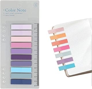 SHUTTLE ART Sticky Book Tabs, Book Markers, Repositionable Book Flags Strip, Writable Transparent for School Supplies and Office Supplies Colorful Sticky Book Tabs (1 Packs | 200 Pcs Notes)