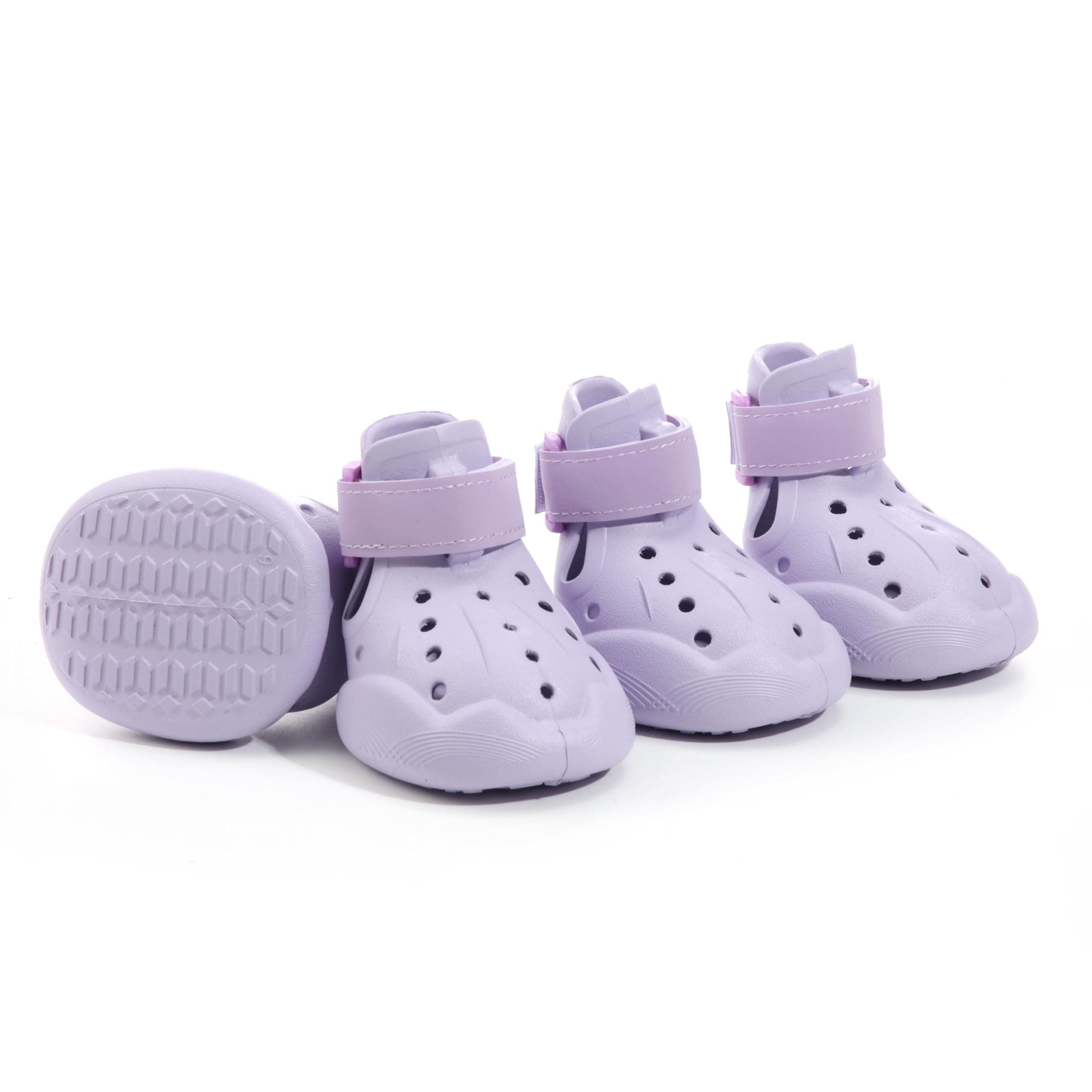 PETZ R US Anti Skid Paw Protector Dog Boots for Hot Summer for Maltese | Waterproof Eva Pet Shoes Anti-Slip | Soft & Lightweight Dog Footwear - Size 5 - Purple