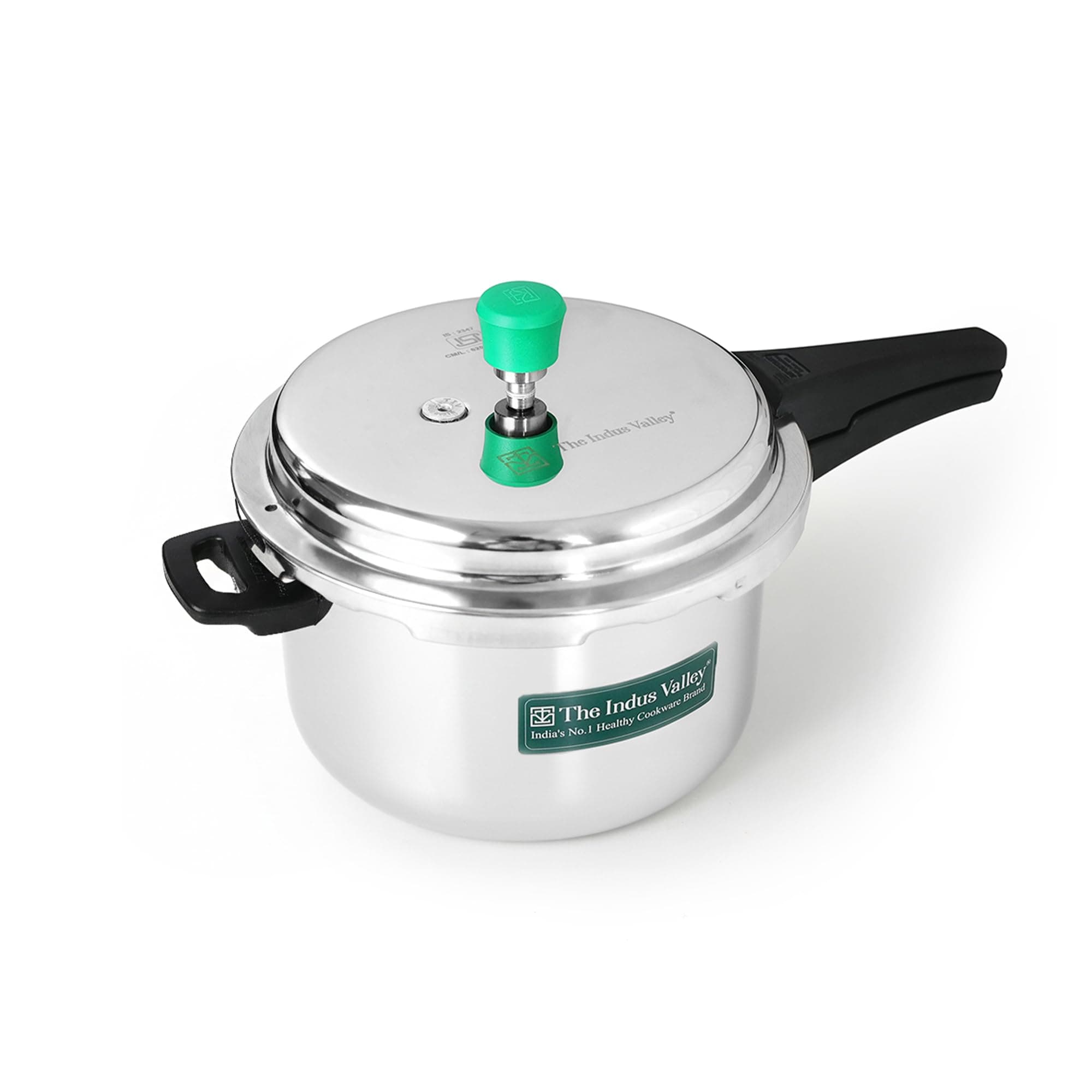 The Indus Valley Triply Stainless Steel 3 litre Pressure Cooker Outer Lid | Induction Friendly | ISI-Certified, Nonstick 3-Layer Body, 100% Pure & Toxin-Free, 5 Years Warranty