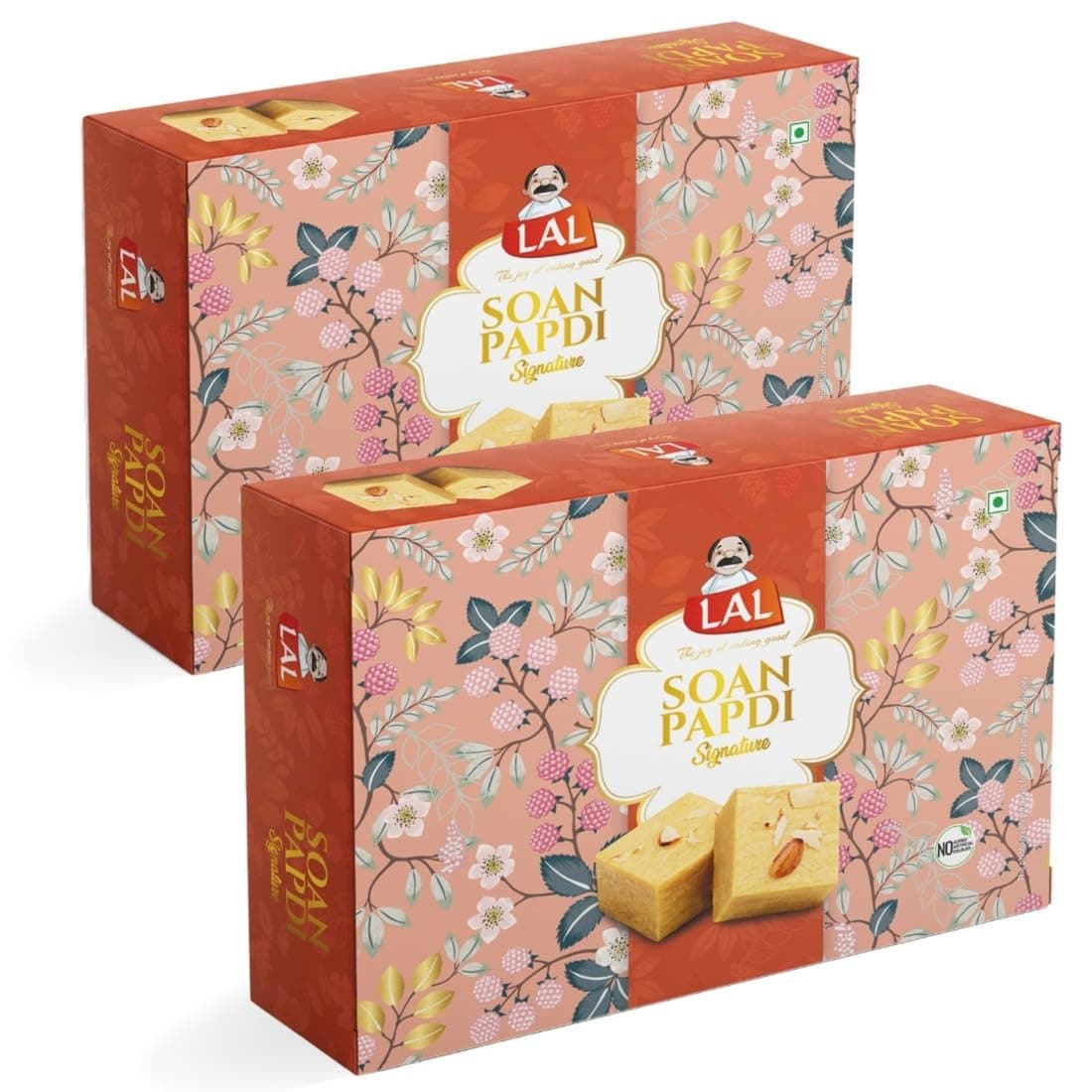 Lal Sweets Soan Papdi 400gm (Pack of 2) | Authentic Indian Flaky Sweet with Melt-in-Your-Mouth Texture