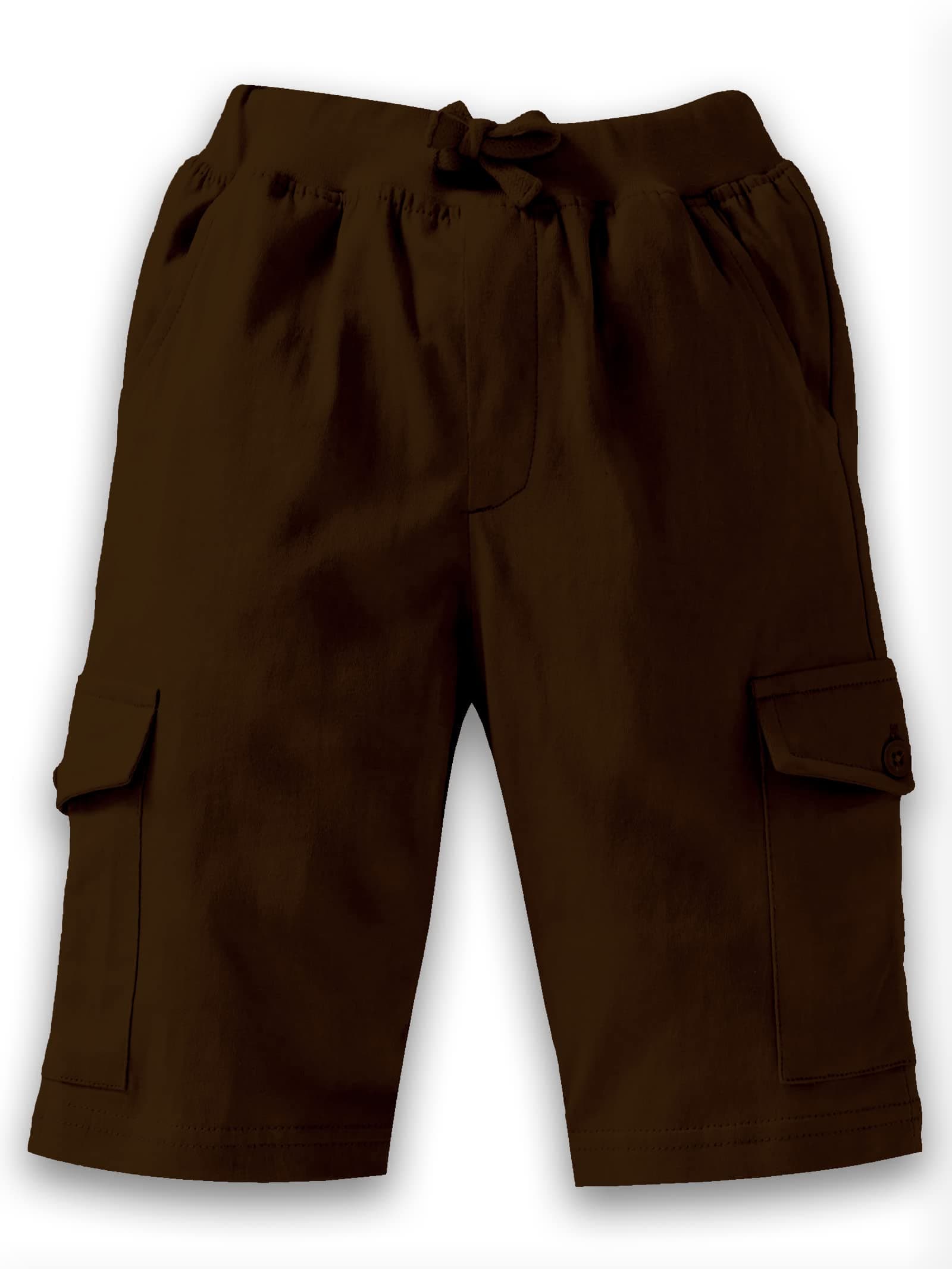 KiddoPanti Boys Knit Solid Cargo Shorts | 100% Cotton | Comfortable Rib Waistband | 2 Front Pockets & 2 Cargo Pockets | Sport Bermuda Half Pant for Boys