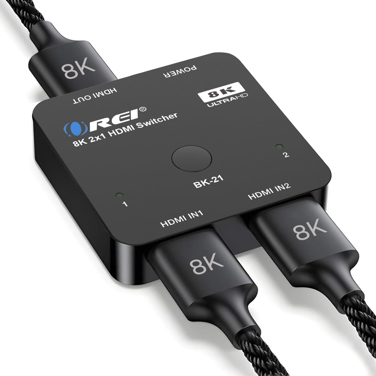 OREI 8K 2x1 HDMI Switch 4K @ 120hz by OREI - Auto HDMI Selector 48Gbos High Resolution Switch Between 2 Inputs Prefect for Gaming, PS5, Xbox, HDR10, Dolby Vision