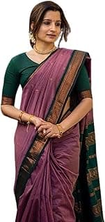 SGF11 Women's Kanjivaram Soft Cotton Linen Silk Saree With Blouse Piece