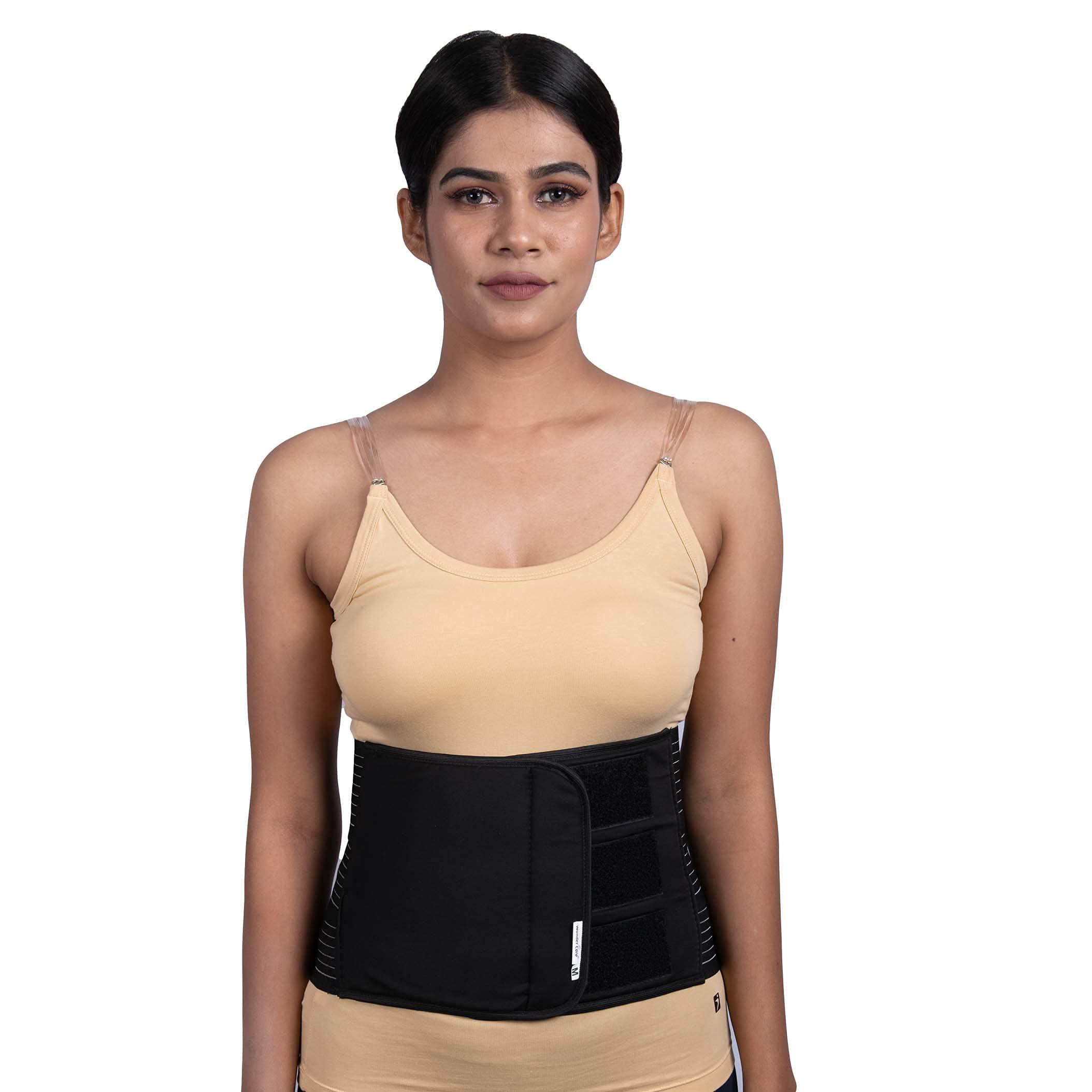 Wonder Care Post Pregnancy tummy fat burner Abdominal Support Binder Belly Reduction Slimmer Belt for Women & Men Black (S)