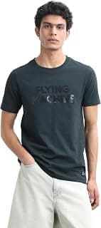 Flying Machine Men's Regular Fit T-Shirt | Fabric Decoration | Tshirt for Man