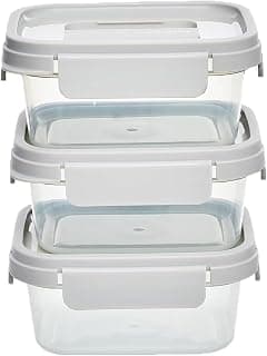 LocknLock Nestopia Airtight Food Storage Container Set – 500 ml x 3, Nestable & Stackable Modular Design, BPA-Free with Four-Side Locking Lid, Microwave Freezer Dishwasher Safe