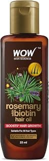 WOW Skin Science Rosemary with Biotin Hair Growth Oil | Stimulates New Hair Growth | Controls Hair Fall & Reduces Hair Breakage | Gives Healthy Hair| 25 ml