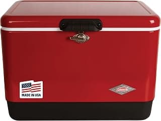 Coleman 54 Quart Steel Belted Cooler Red - Classic Design First Developed in 1954