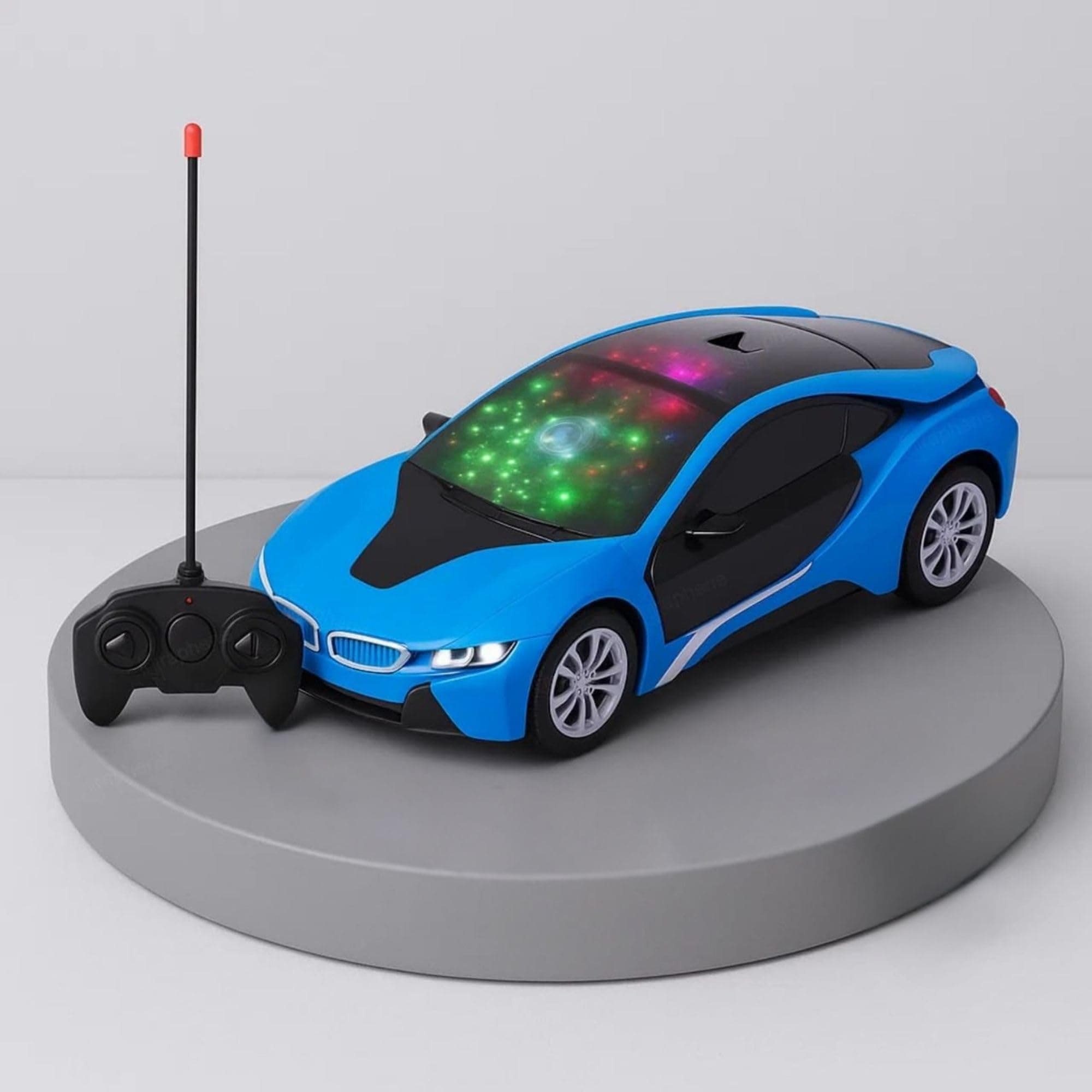 GRAPHENE RC Battery Operated 3D Lights Famous Toy Car Remote Control High Speed Racing Car Toy Rechargeable Power Battery Car Gift for Kids Boy Girls (2-8 Years)