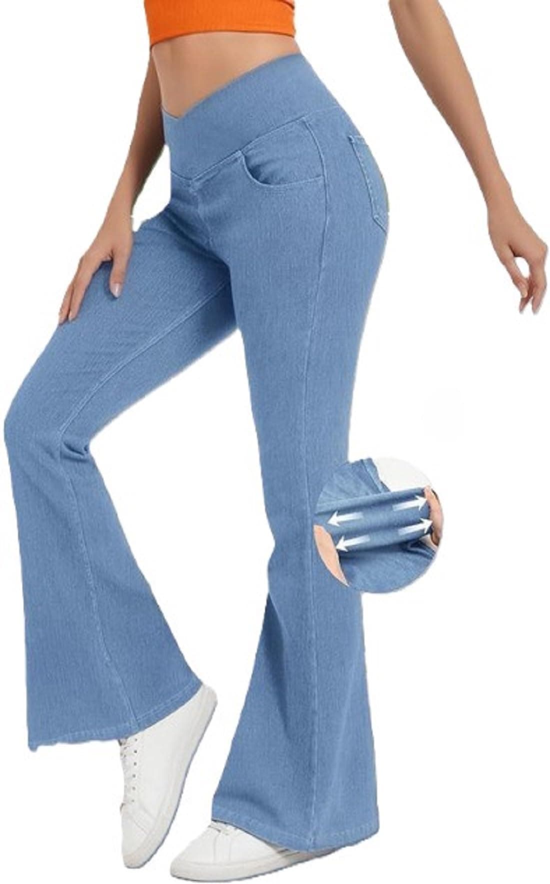 ADBUCKS Women's High-Rise Cotton Light Weight Denim Parallel Loose Fit Jegging