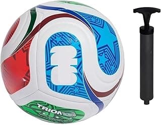 KMT Size 5 Professional Football | 32 Panel Hand-Stitched Soccer Ball with Pump & Needle | Official Weight Training & Match Ball for Outdoor Play | Qatar Blue