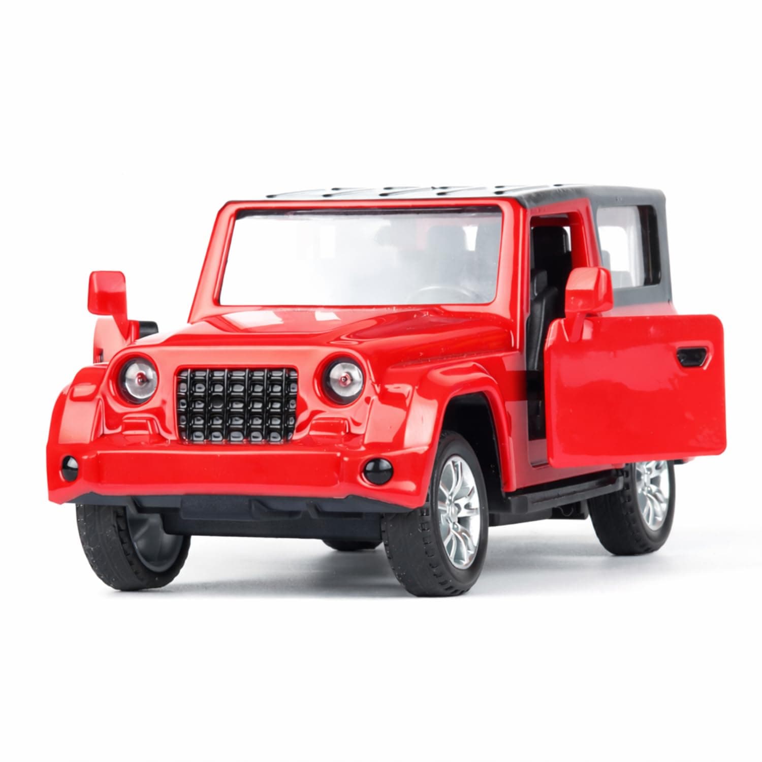 Frendo Off-Road SUV Toy Car with Push-Back Action & Openable Doors| Durable ABS Plastic Off-Roader Vehicle Toy for Kids (3+ Years)|Red