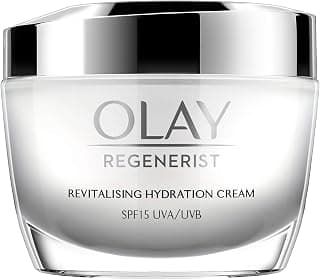 Olay Regenerist Revilatising Hydration Cream with SPF 15 | Hydrated, Plump, Bouncy Skin | With Hyaluronic Acid, Niacinamide and Peptides | Normal, Oily, Dry, Combination Skin | 50g