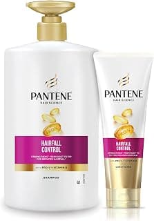 Pantene Advanced Hair Fall Solution Anti Hair Fall Shampoo, 1 L And Pantene Advanced Hair Fall Solution Anti Hair Fall Conditioner, 180 ml