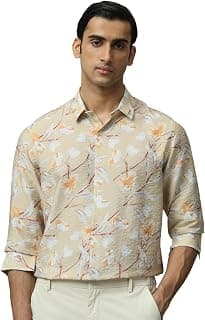 MUFTI Beige Floral Slim Fit Shirt