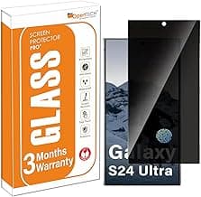 OpenTech® Privacy Military-Grade Gorilla Tempered Glass Screen Protector for Samsung Galaxy S24 Ultra with Edge to Edge Coverage - Case Friendly, Anti-scratch and Bubble free installation kit