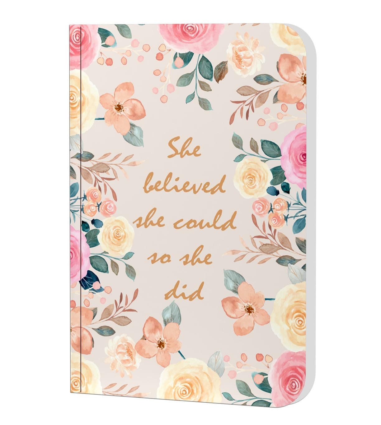 AccuPrints A5 Premium Soft Bound Notebook Diary for Girls and Women |Size - 6 x 9 inch | 144 Ruled Pages with planner, 80 GSM (New She Believed Notebook)