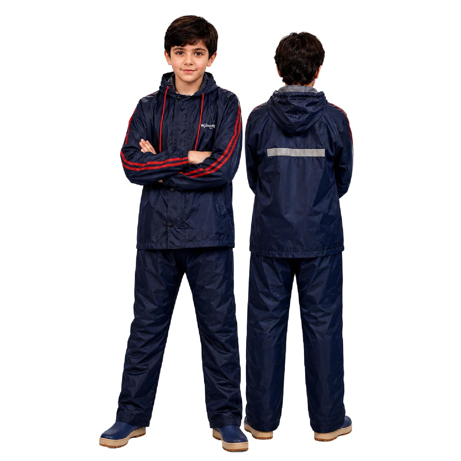 Lifelong Reversible Double Layered Hooded Raincoat with Pants for Kids (Unisex) |Kids Rain Suit | Standard Length Rainwear with Elastic Cuffs| Rainwear for Boys & Girls (Age 11–13 Years, Blue)