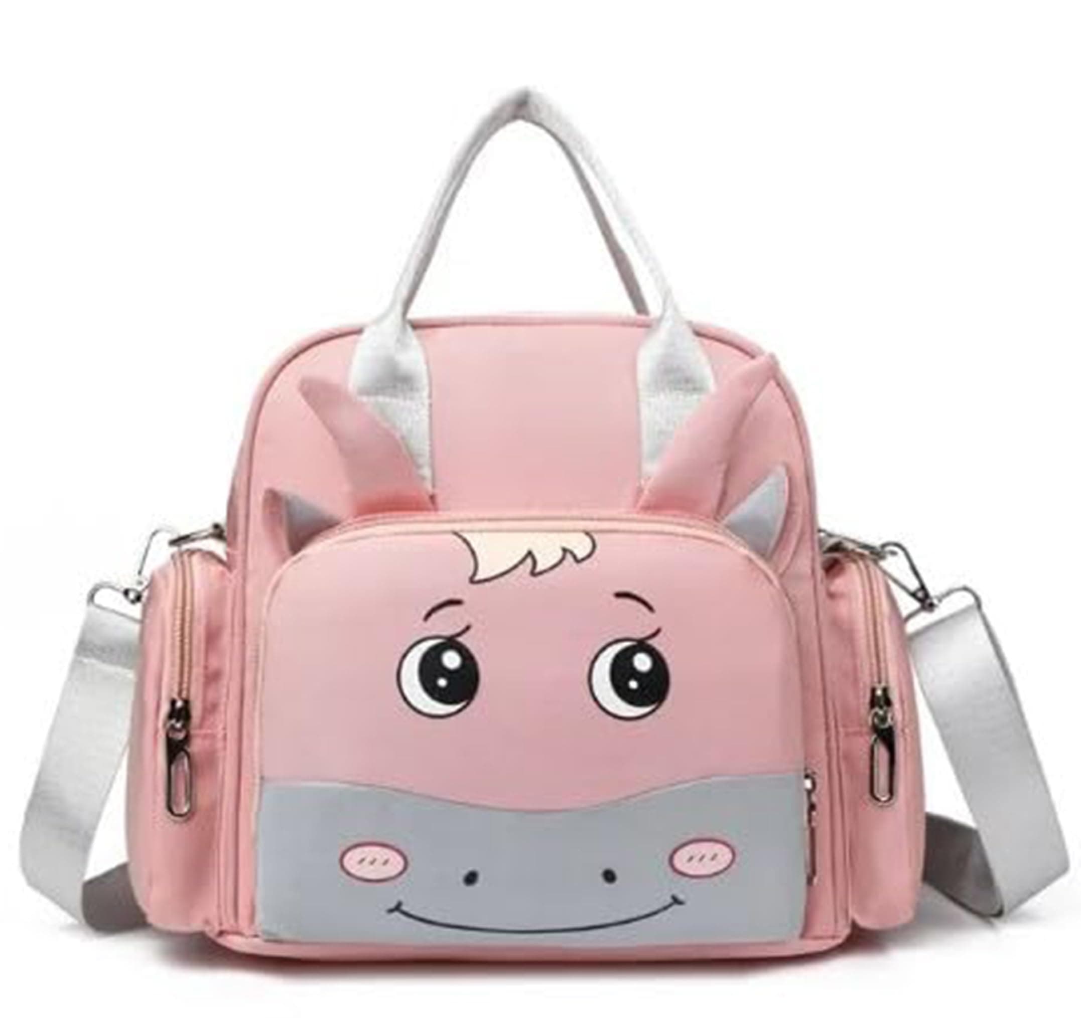 Winnies Diaper Tote Cum Backpack Maternity Bag for Moms | Stylish Lightweight Mother Bags with Zipper Closure & Adjustable Shoulder Strap | Baby Travel Organiser (Pink)