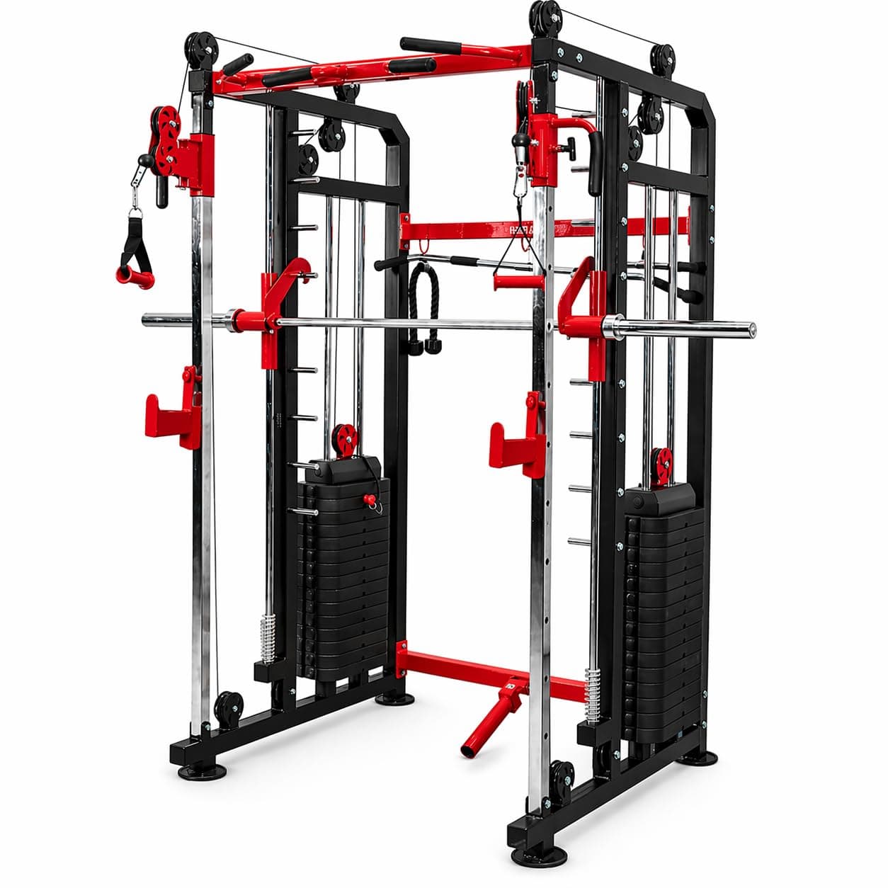 Gym24 Functional Trainer with Smith Machine – All-in-One Home Gym Machine | Chest, Bicep, Tricep,Back Workout | 2.5X2.5 ISI Mark MS Tube | PVC Weight Stack 80 kg Both Side | Installation Free