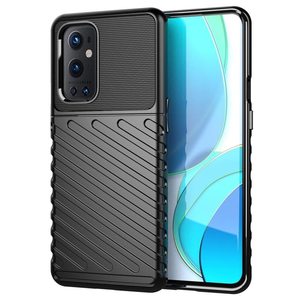 Amazon Brand - Solimo Shockproof Mobile Cover Compatible with OnePlus 9 Pro 5G (360 Degree Protection | Protective Design | Anti-Scratch Tough Slim TPU Case), Black
