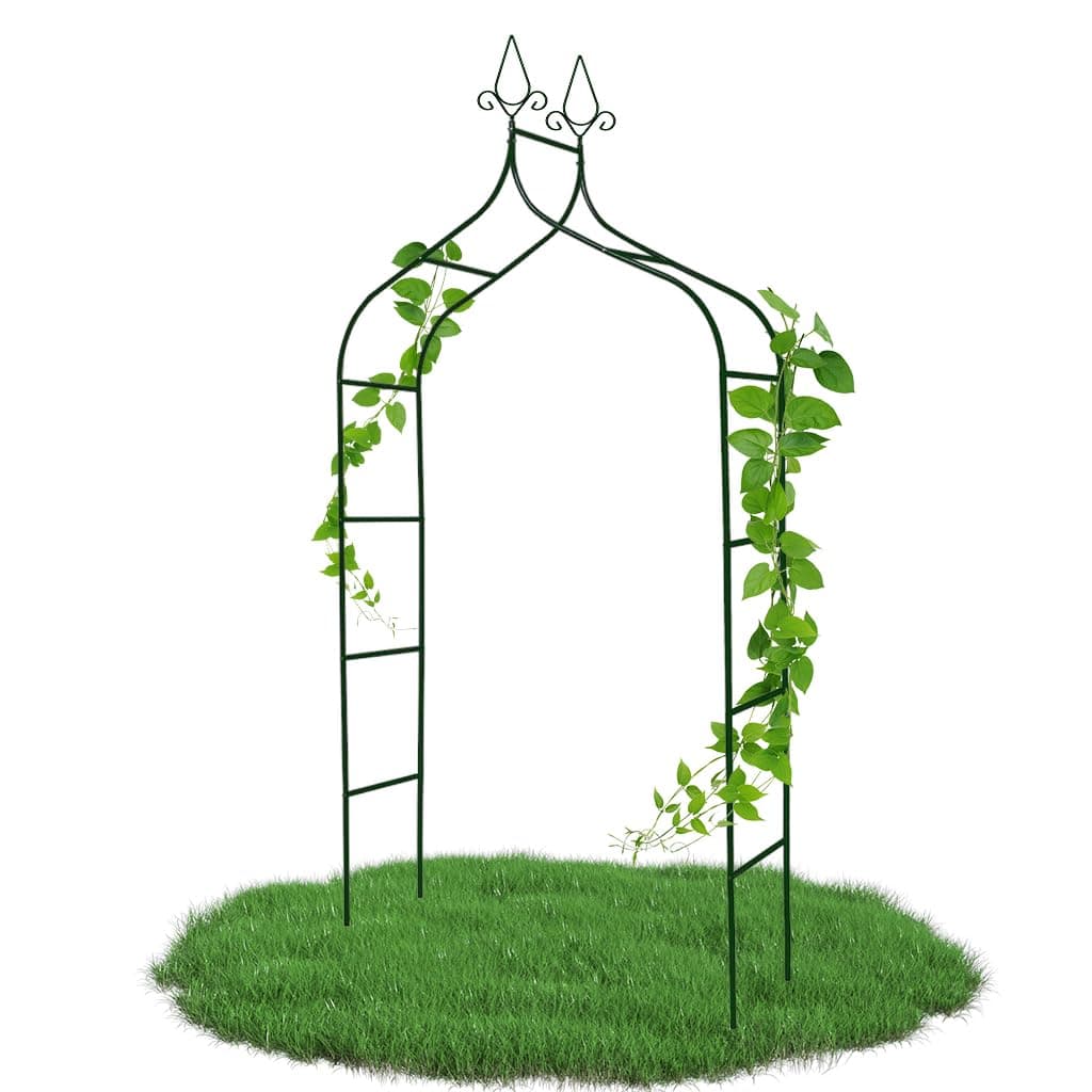 Supvox® Metal Wedding Arch Trellis, Sturdy Iron Garden Arch with Pergola-Style Backdrop for Flower Stand Climbers Plants, Outdoor/Indoor Ceremony & Party Decor (Easy Assembly, 255x140x38cm)