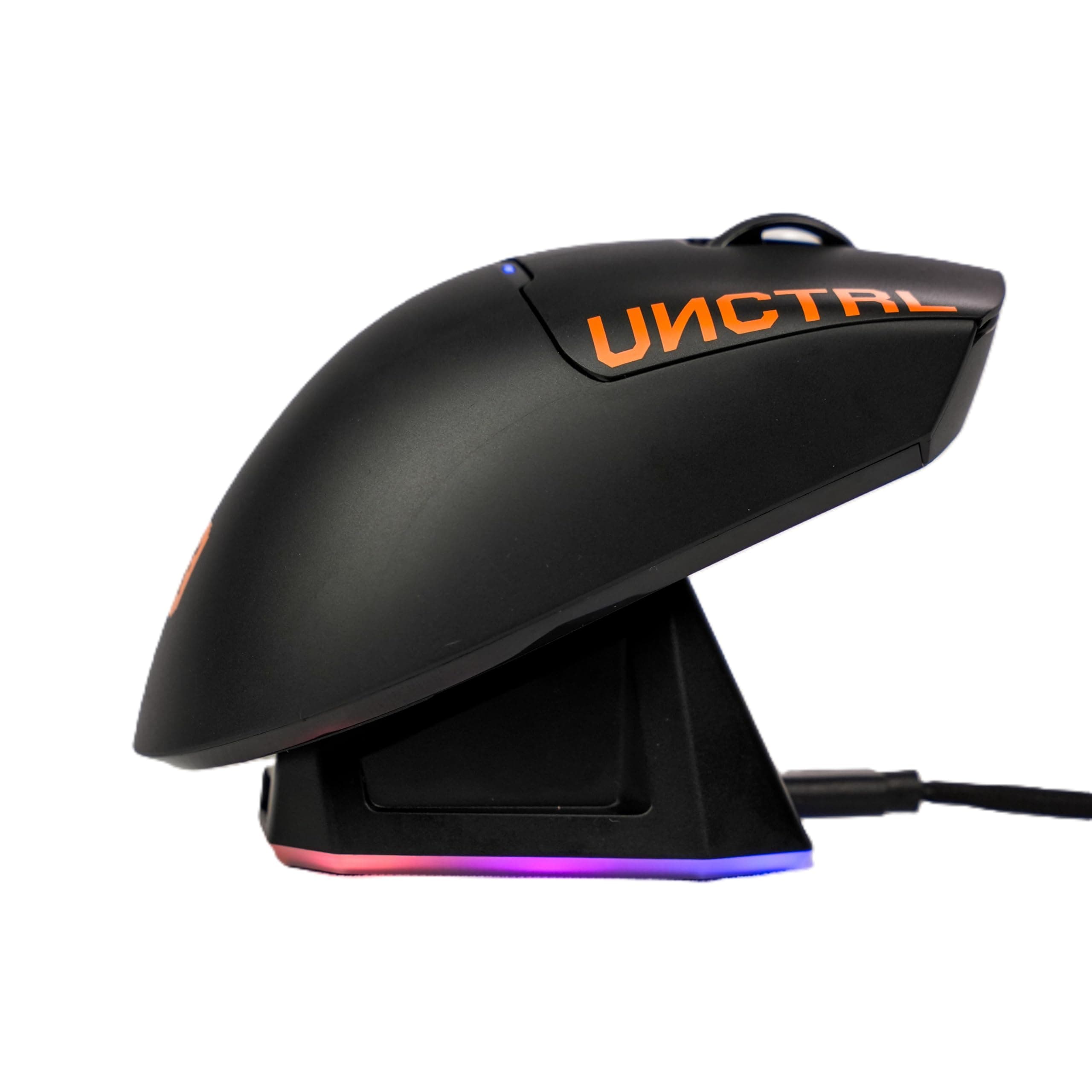 UNCTRL Rage Wireless Gaming Mouse + Dock, PixArt 3395, 26000 DPI, 650 IPS, 50G, 1000Hz Polling, 63g Lightweight, 80M Huano Switches, Magnetic RGB Charging Dock, 100Hr Battery, 6 Programmable Buttons