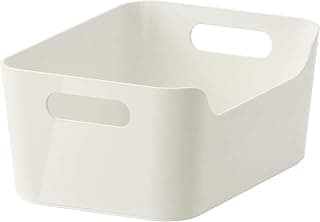 Ikea Rectangular Variera Box (White, 24x17 cm, 9 1/2x6 3/4 Inch), Plastic