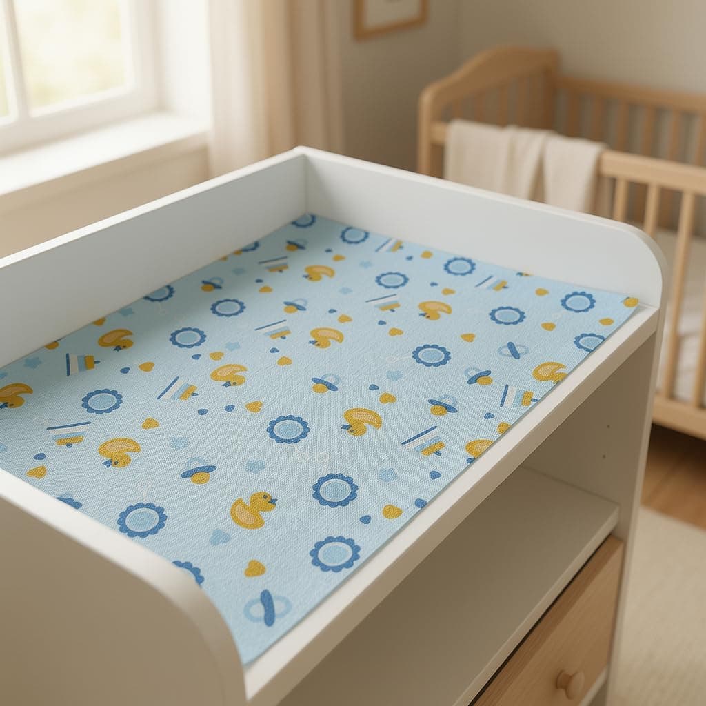 Trendy Home Non-Slip EVA Shelf Liner Roll, Anti Slip Mat for Kids Room, Kitchen, Drawer & Cabinet, Food Grade, BPA Free, Washable, Anti Microbial, Water Resistant, 45 cm x 5m, Light Blue, Ducky Treats