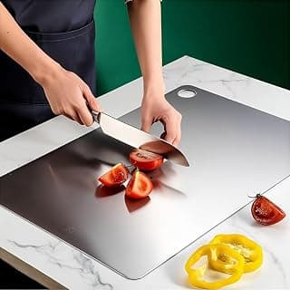 Narale Stainless Steel Cutting Board, Non-Porous Surface, Easy to Clean, Long Lasting, Hygienic Food Prep, Anti-Skid, 32 * 21CM