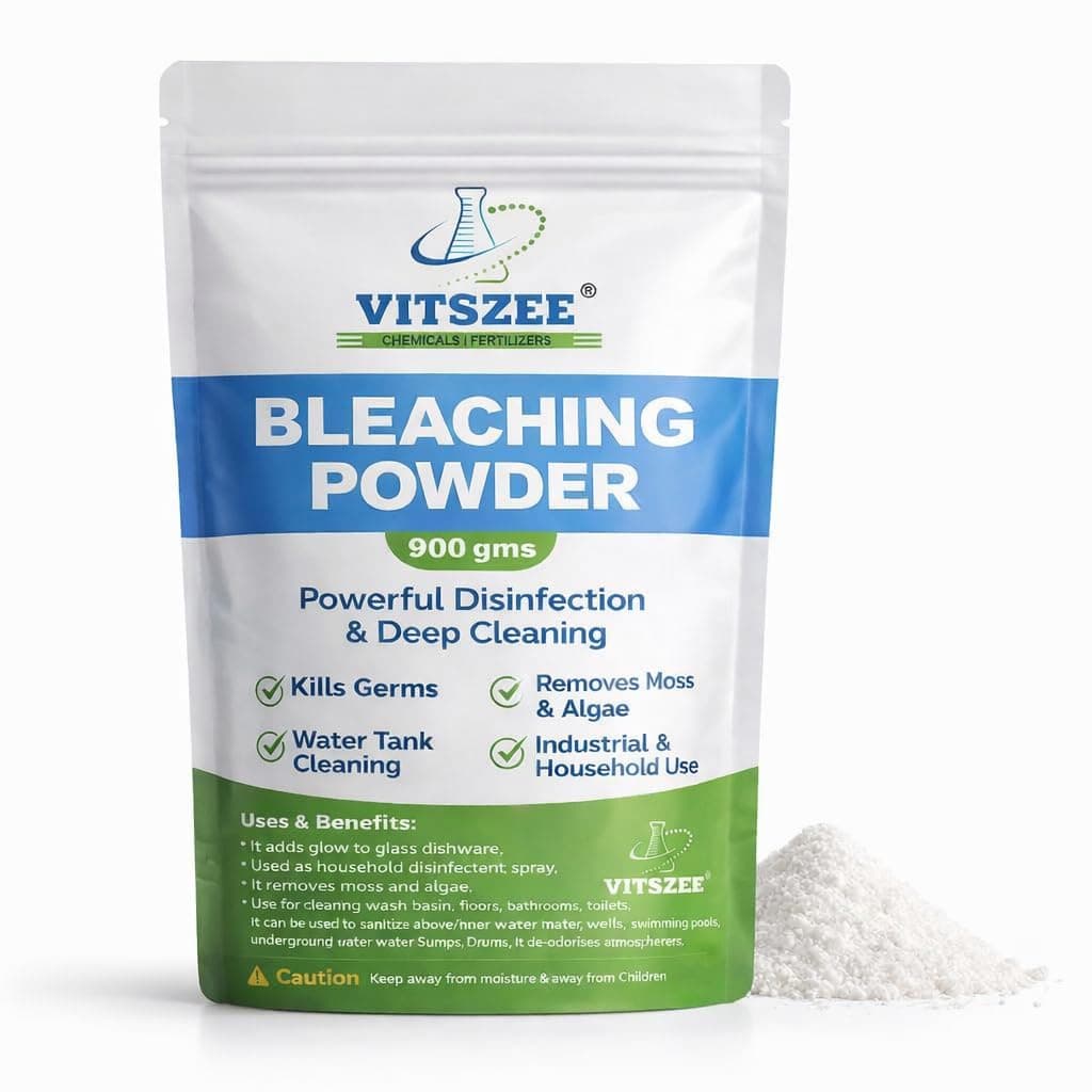 VITSZEE Bleaching Powder 900g | Powerful Disinfectant & Cleaning Agent | Kills 99.9% Germs | Water Tank, Bathroom & Floor Cleaner | Removes Moss & Algae | Industrial & Household Use