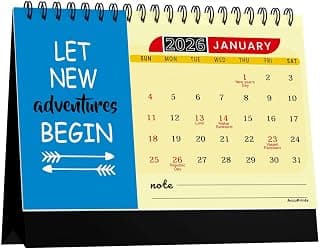 AccuPrints® Desk Calendar 2026 Planner-A5 Size (5.8 x 8.2) inch For Office Home Table New Year Hanging Kids (14 x 20.5) cm- (MB Desk)