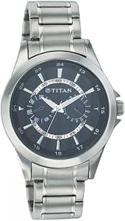 Titan Titan Quartz Multifunction Black Dial Stainless Steel Strap Watch for Men-NN9323SM02