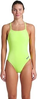 ARENA Women's Solid Team Swimsuit Challenge Back MaxLife Open Back Bathing Suit Athletic Swimwear