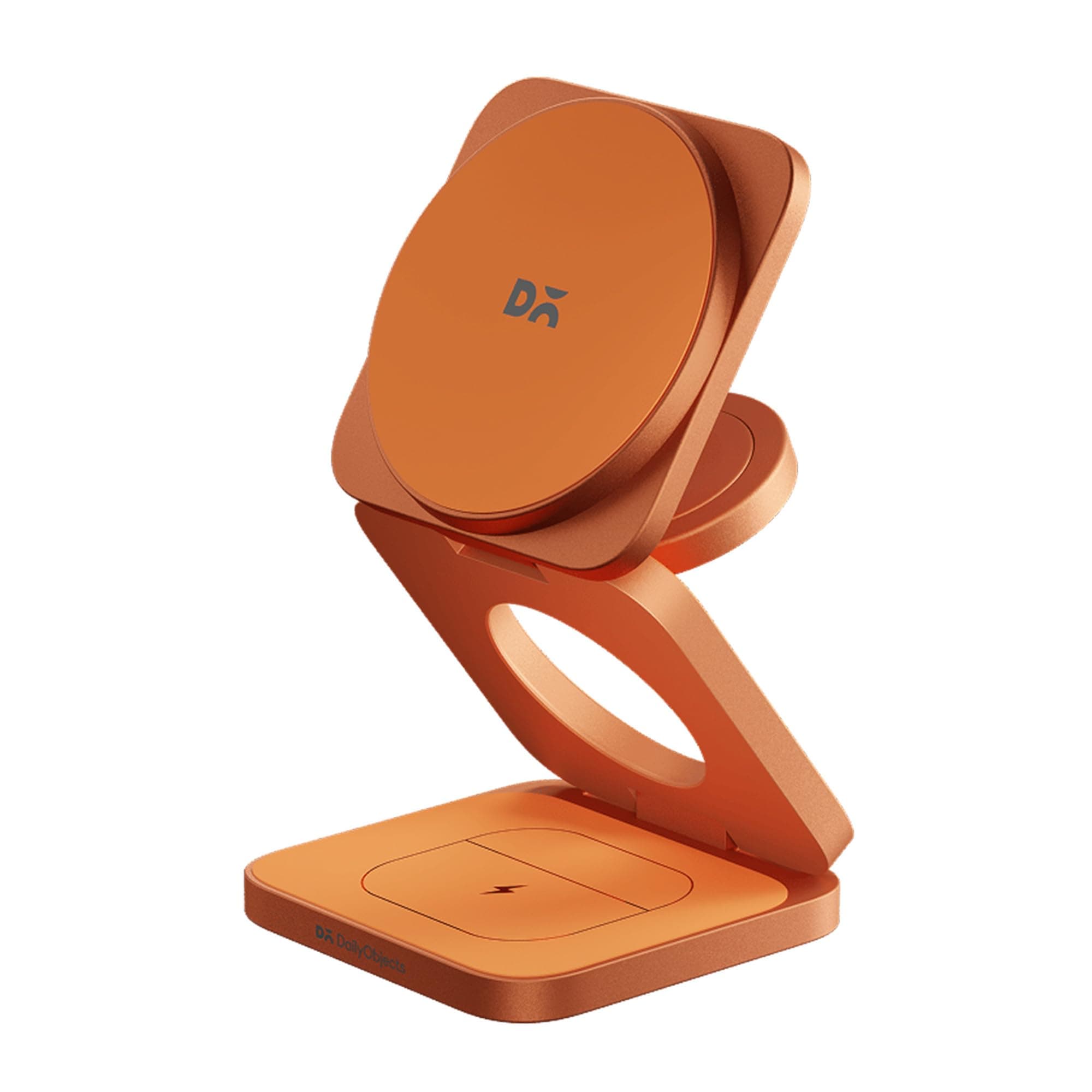 DailyObjects Surge Foldaway 3-in-1 Qi2.2-Certified MagSafe-Compatible Wireless Charger with 25W Fast Charging, Premium Compact Design, Charges iPhone, AirPods & Apple Watch – Orange