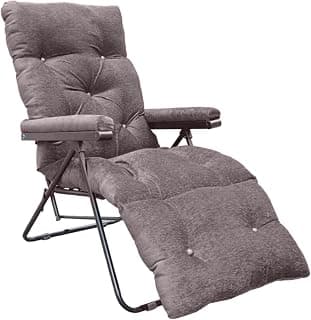 Spacecrafts Recliner Folding Easy Chair | 5 Adjustable Positions | Cushioning | Portable & Space Saving Easy Chair for Home Relax Old Age | Grey