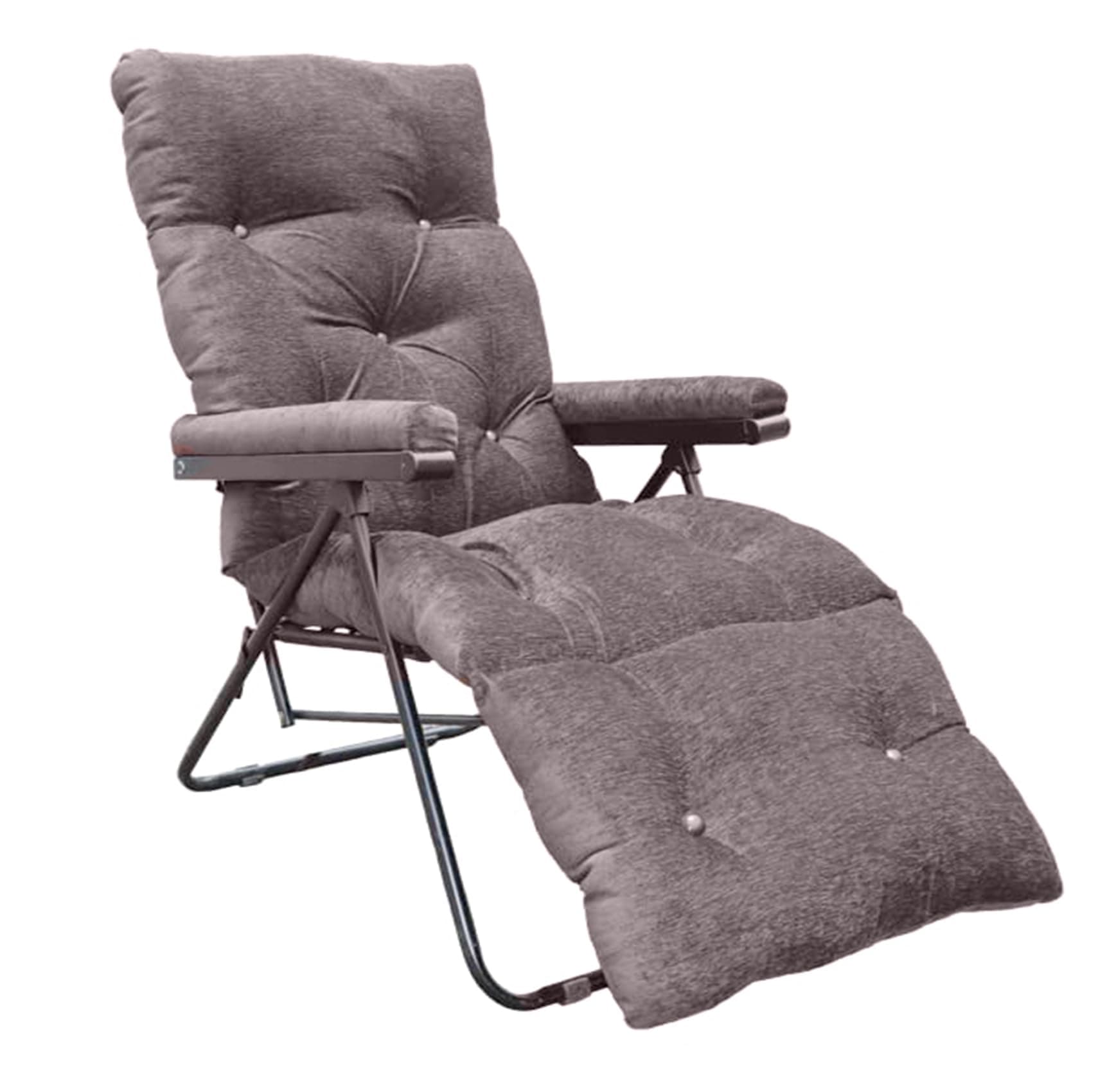 Spacecrafts® Recliner Folding Easy Chair | 5 Adjustable Positions | Cushioning | Portable & Space Saving Easy Chair for Home Relax Old Age | Grey