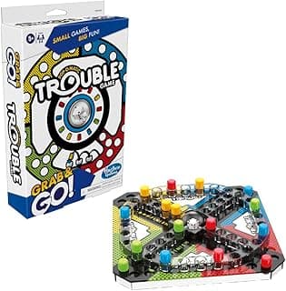Trouble Grab and Go Game for Kids Ages 5 and Up, Portable for 2-4 Players, Travel for Kids, Pop-O-Matic Trouble