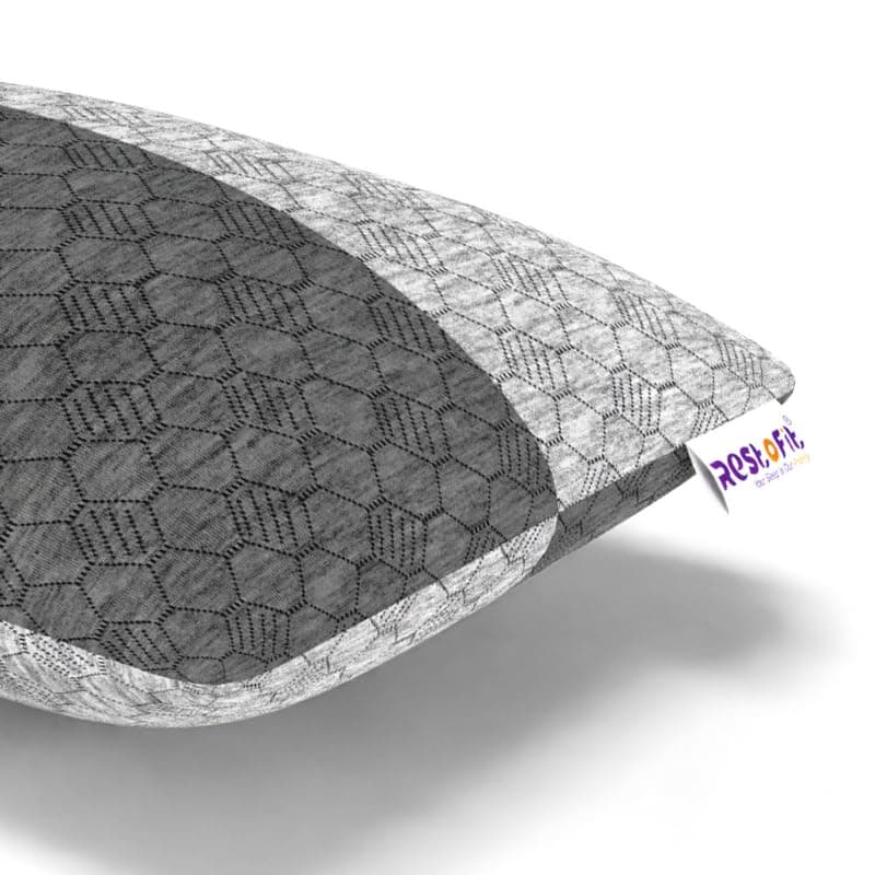 RESTOFIT Microfiber Cloud Sleeping Pillows with Adjustable Zipper | Set of 4 (Standard Size, 26x16 Inches) | Grey
