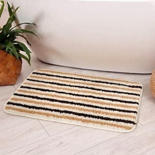 Wakefit Anti-Skid Bathroom Mat for Floor | Microfiber | Polyester | Moorish Carmina (Beige, 40x60 cm, Set of 1)