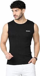 Boldfit Sleeveless Tshirts for Men Cotton Gym Vest Tank Top Men Quick Dry Workout Sando for Man Stretchable Mens Baniyan Innerwear Vest for Running, Training, Yoga, Everyday Wear Comfort Fit Tshirt