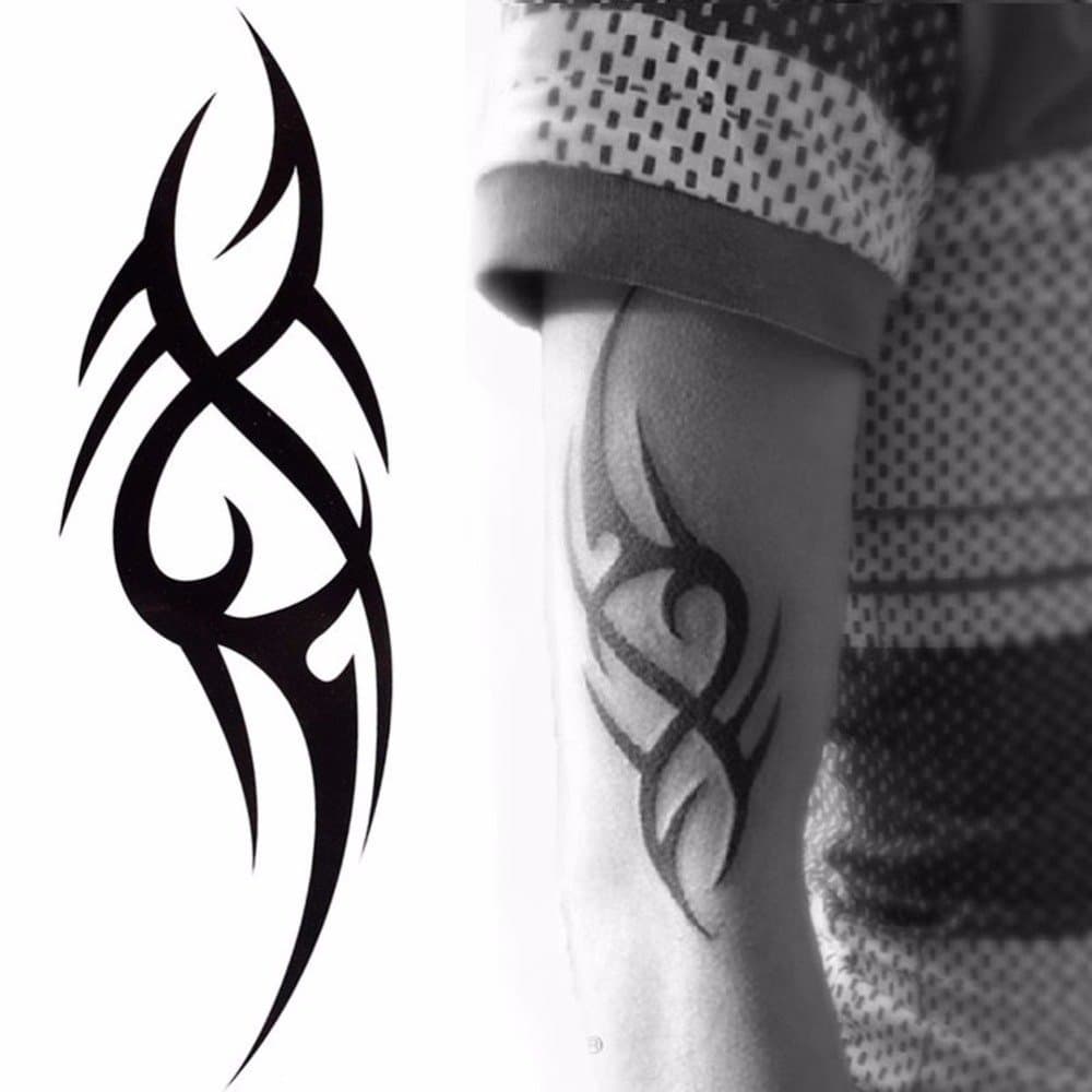 S.A.V.I Temporary Tattoo For Girls Men Women 3D Hand Sticker Size 19x12CM - 1PC. (46M) Black
