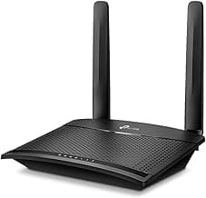 TP-Link TL-MR100 300Mbps 2.4GHz Wireless N 4G LTE, Wi-Fi N300, Plug and Play, Parental Controls, Guest Network, with Micro SIM Card Slot, WiFi Router, Black