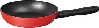 Meyer Bauhaus Aluminium Non Stick Frypan | Frying Pan | Omlette pan | Fry pan with Stick Handle | Egg Pan | Gas and Induction Compatible, 20cm, Red