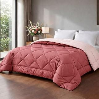 HOMEKART Microfibre All Season/AC/Summer Solid Reversible Double Bed Comforter Blanket | Quilt | Dohar | Rajaai | Duvets - (220 GSM, Candy Pink)