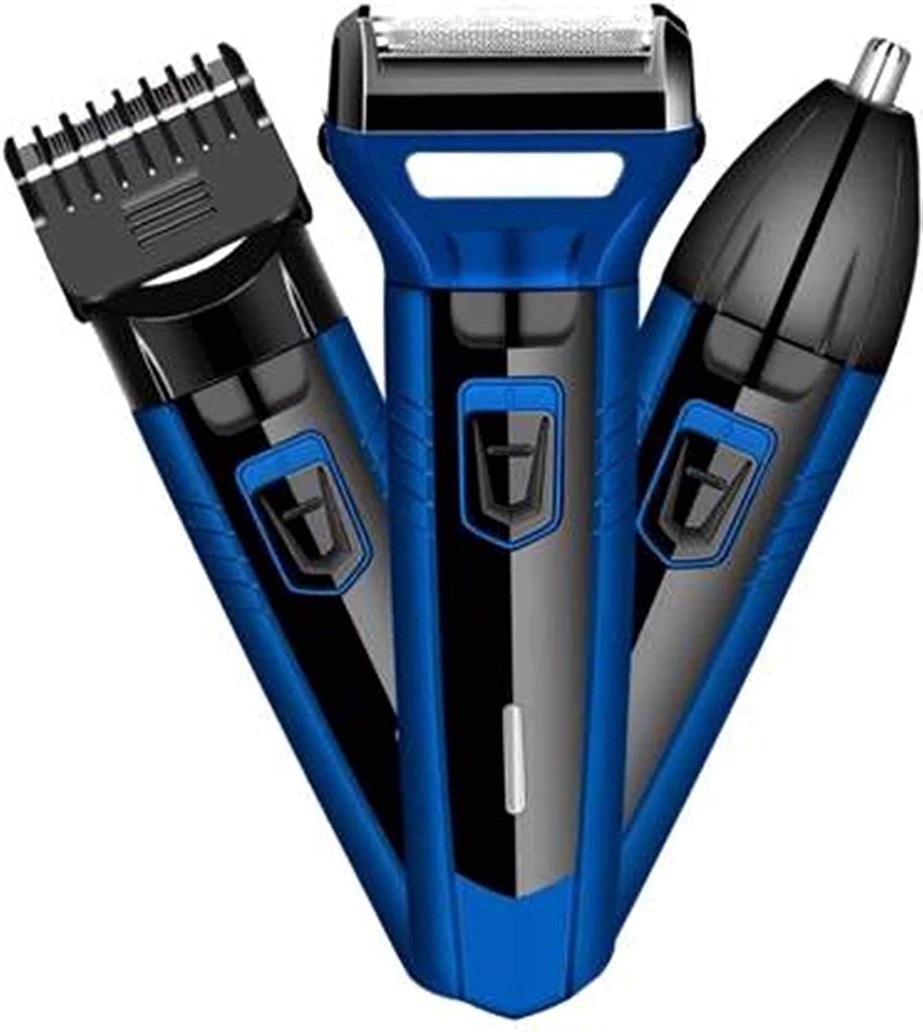 Veentus Male Professionals Design 3 in 1 Perfect Shaver, Hair Clipper and Nose Trimmer Rechargeable Beard And Moustaches Hair Machine And Trimming With Cord And Without Cordless Use., Blue